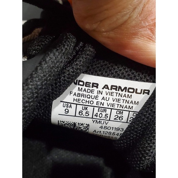 Under Armour Dash Rn 2 Women's Black Mesh Upper Lace Up Athletic Shoes Size 9 - Picture 9 of 10